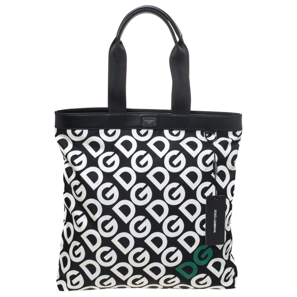 Dolce & Gabbana Multicolor DG Mania Print Nylon Shopping Bag