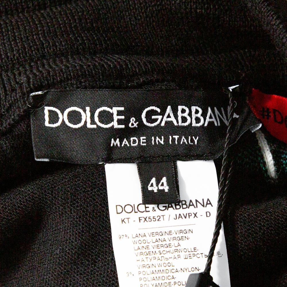 Blue Dolce & Gabbana Multicolor DG Mania Print Wool Track Pants IT 42