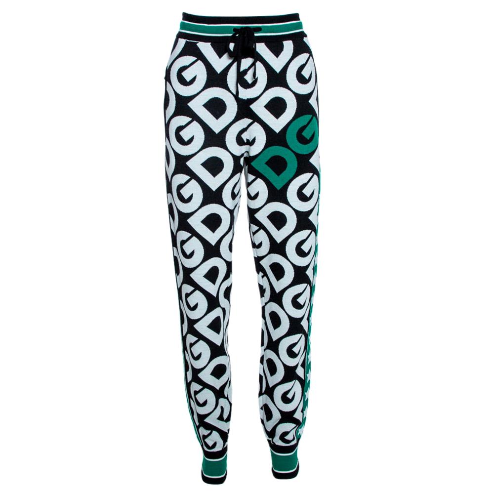 Dolce & Gabbana Multicolor DG Mania Print Wool Track Pants IT 46