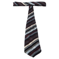 Dolce & Gabbana Multicolor Diagonal Stripe Pattern Silk Jacquard Traditional Tie