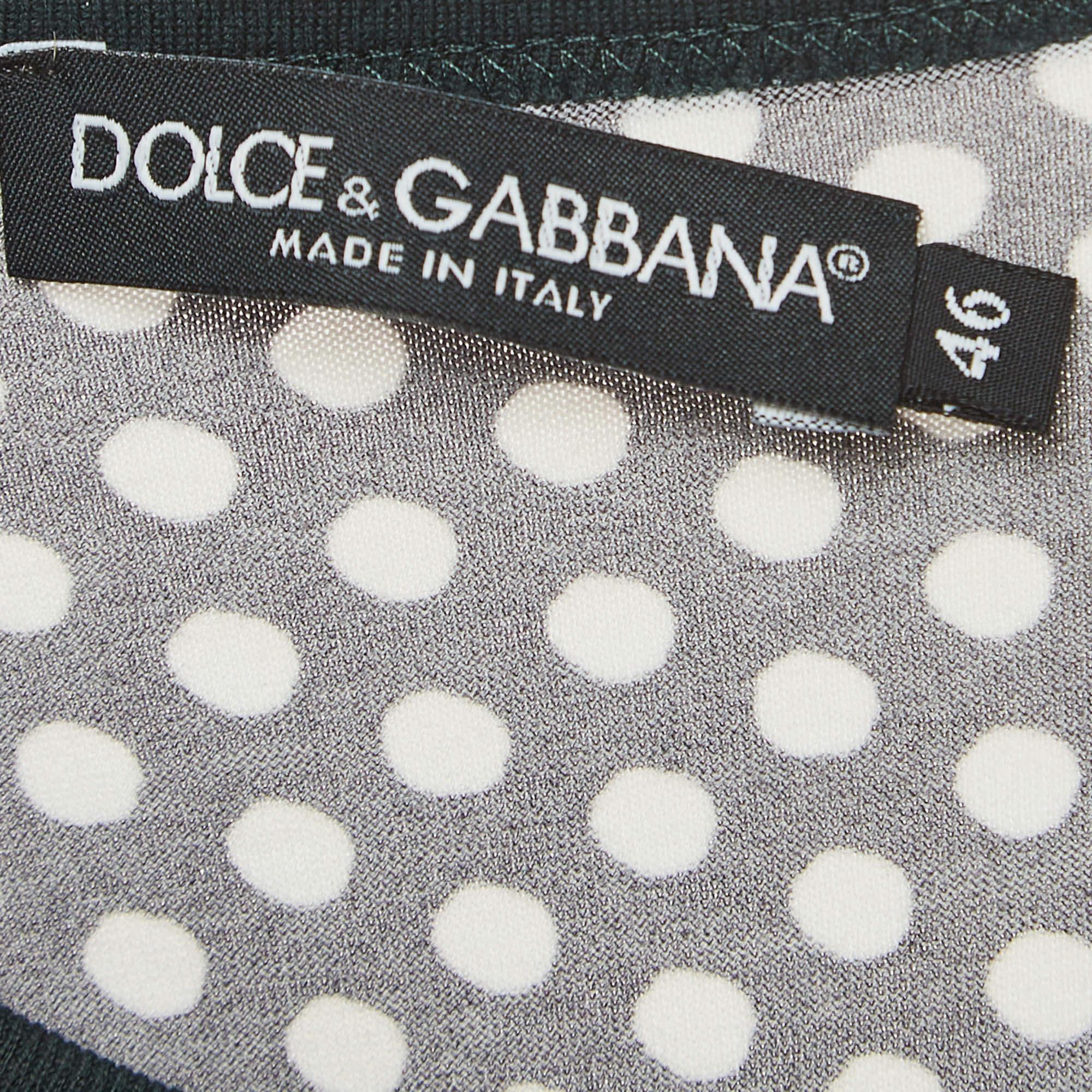 Dolce & Gabbana - T-shirt en coton à demi-manches à imprimé pointillé et gribouillé multicolore S Bon état - En vente à Dubai, Al Qouz 2