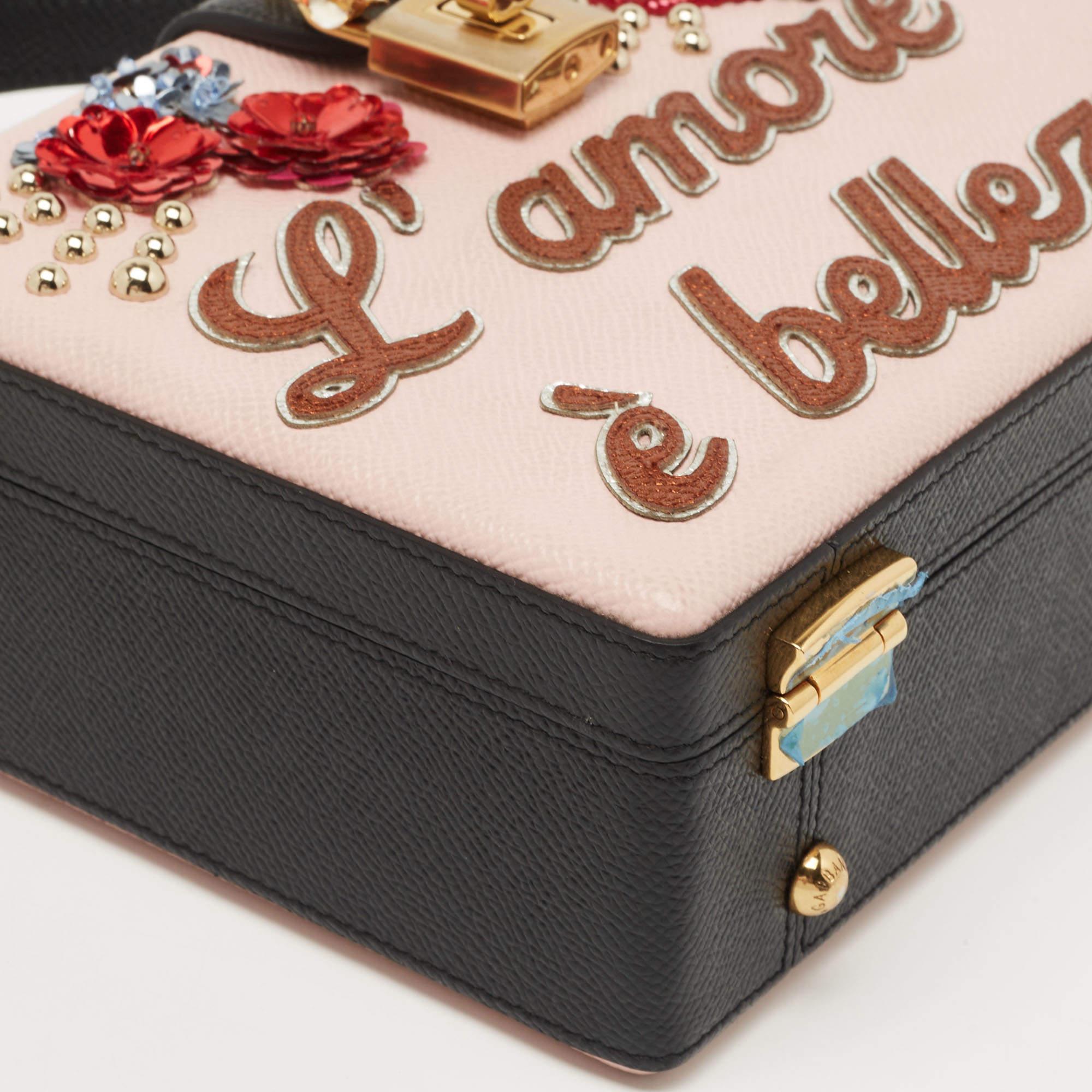 Dolce & Gabbana Multicolor Embellished Leather Box L' Amore Top Handle Bag 6