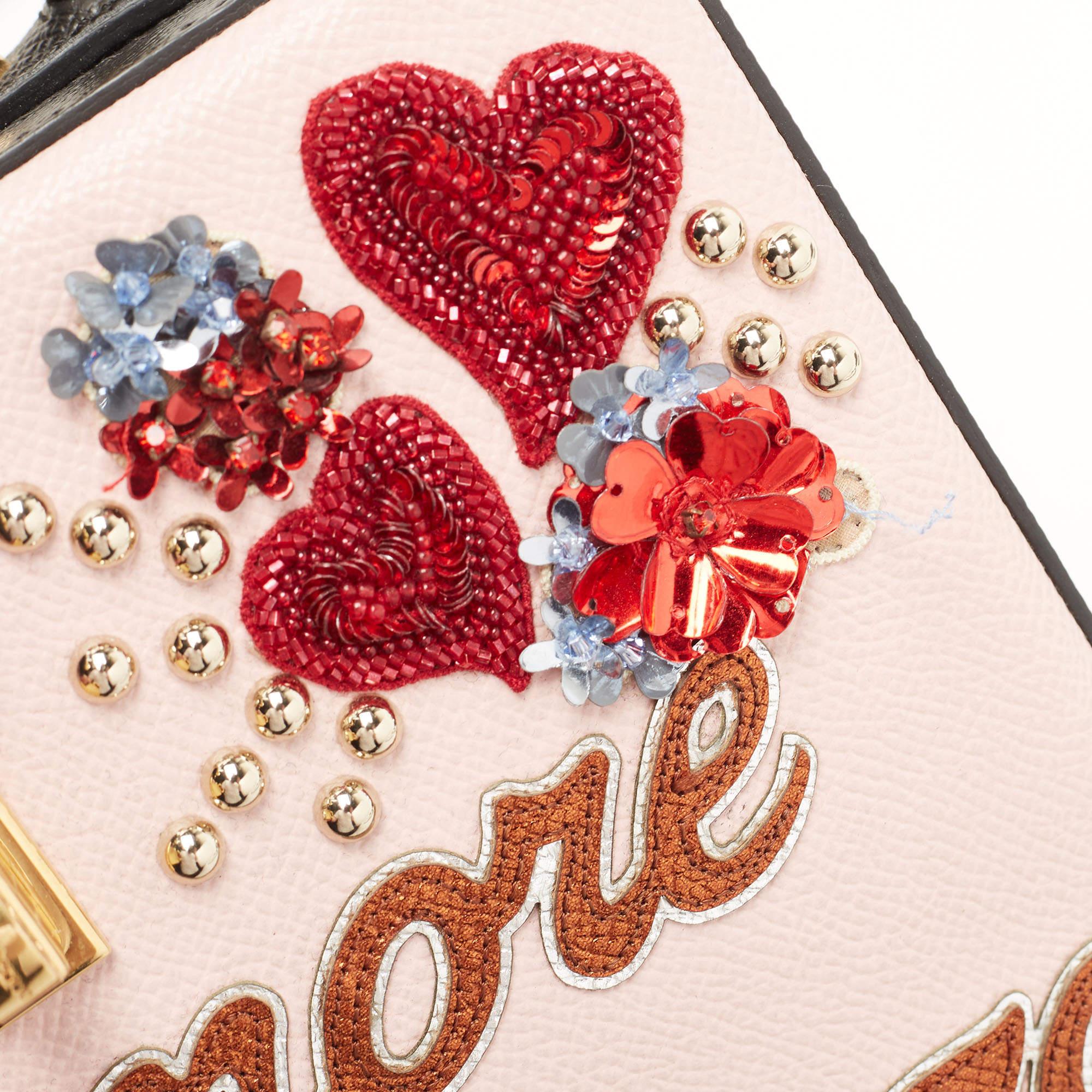 Dolce & Gabbana Multicolor Embellished Leather Box L' Amore Top Handle Bag 7
