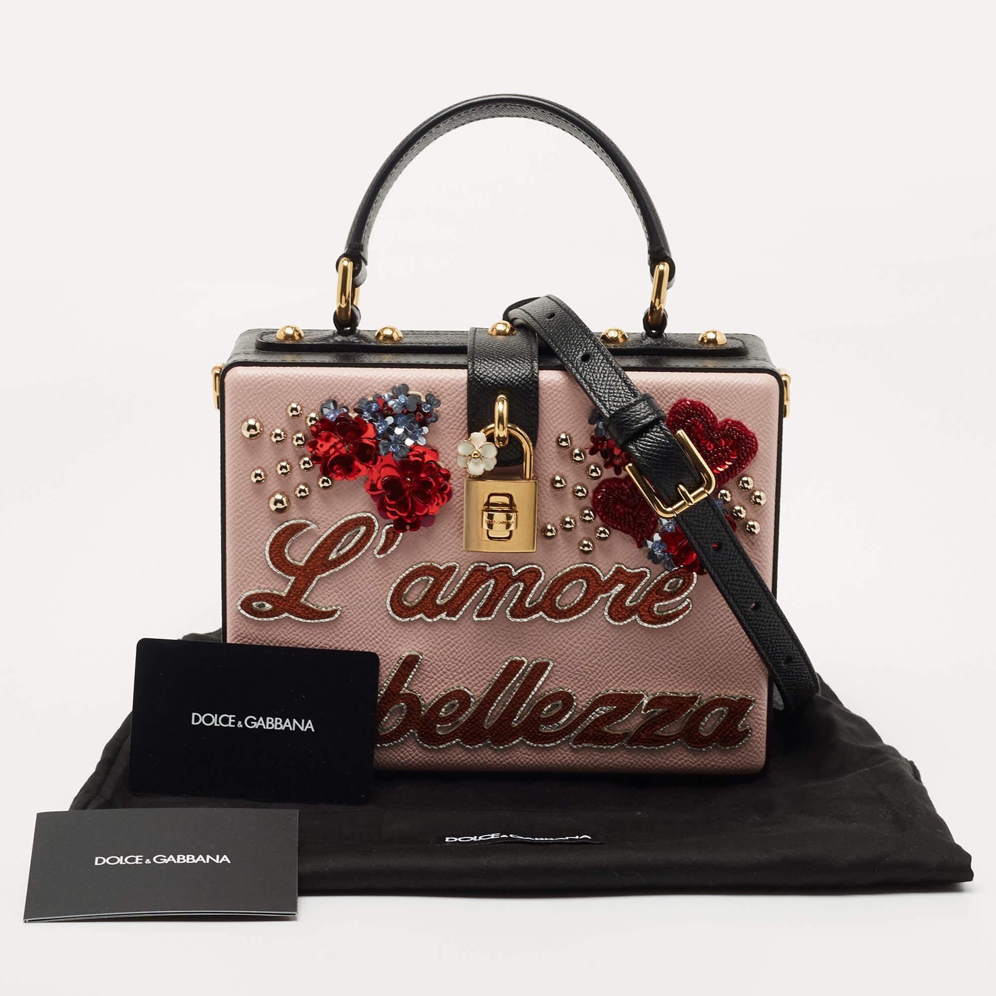 Dolce & Gabbana Multicolor Embellished Leather Box L' Amore Top Handle Bag 10