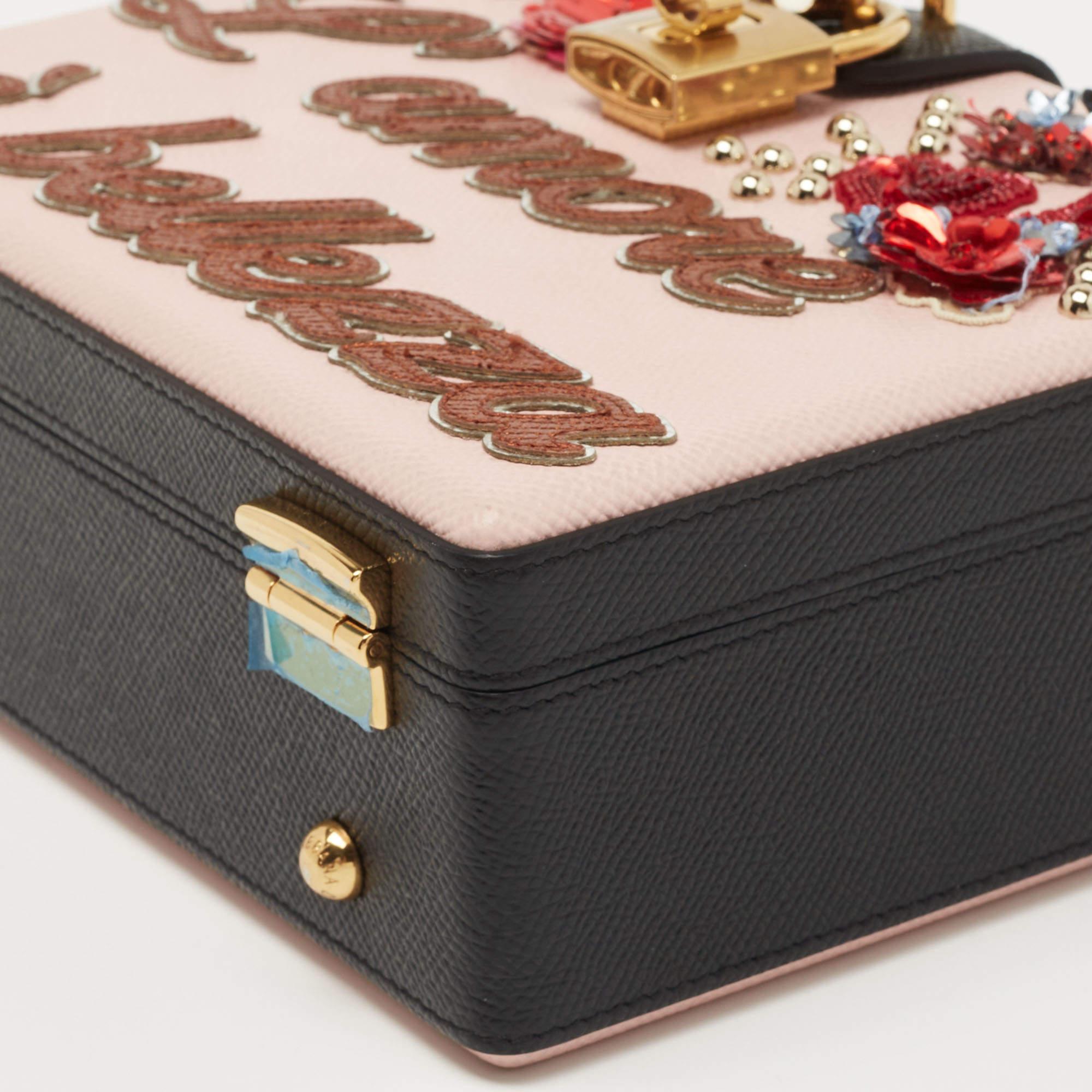 Dolce & Gabbana Multicolor Embellished Leather Box L' Amore Top Handle Bag 2