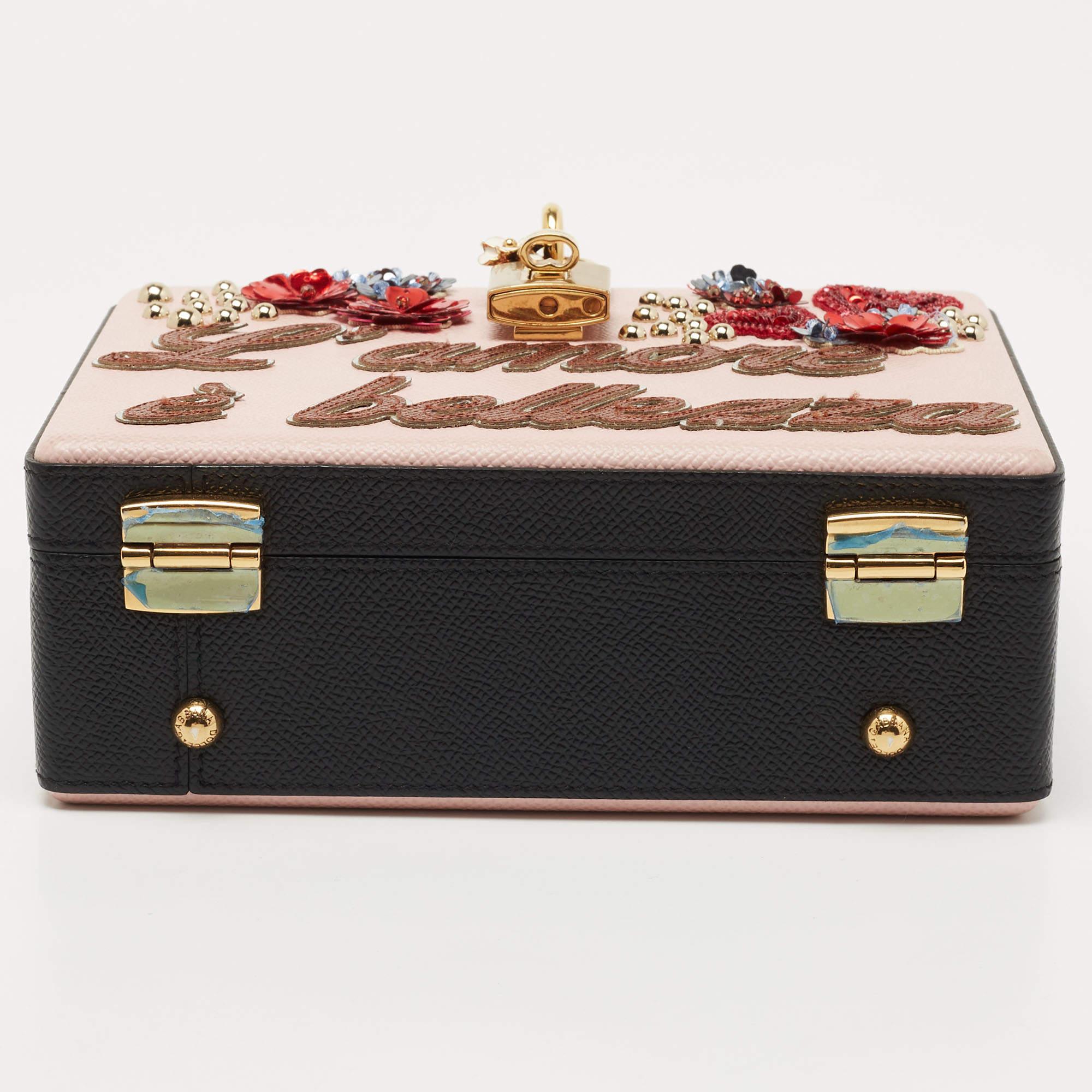 Dolce & Gabbana Multicolor Embellished Leather Box L' Amore Top Handle Bag 4