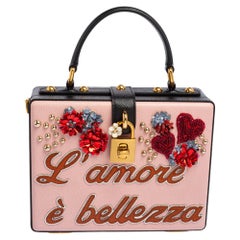 Dolce & Gabbana Multicolor Embellished Leather Box L' Amore Top Handle Bag