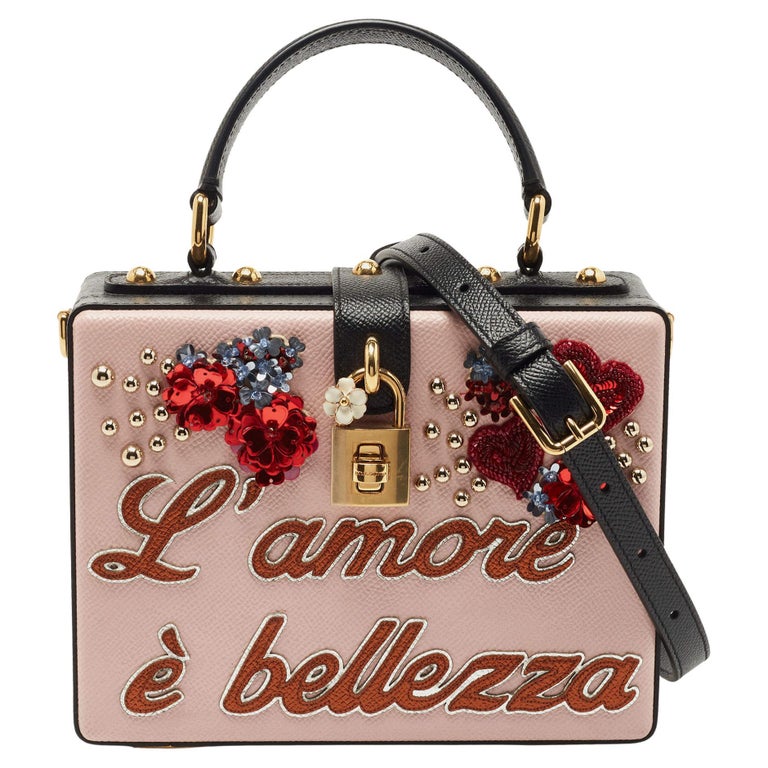 Dolce & Gabbana Black Heart L'Amore Patch Embellished Kids Backpack