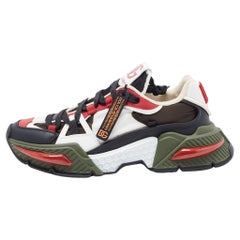Dolce & Gabbana Multicolor Fabric and Leather Airmaster Sneakers