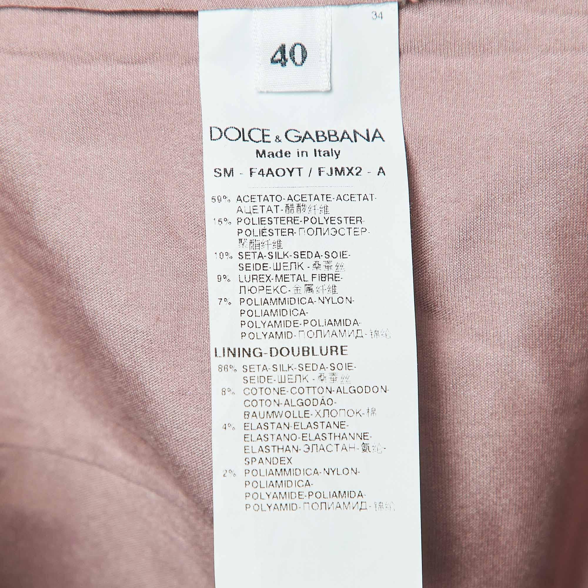 Dolce & Gabbana Mehrfarbiger Faltenrock aus geblümtem Brokat mit Blumenmuster S Damen im Angebot