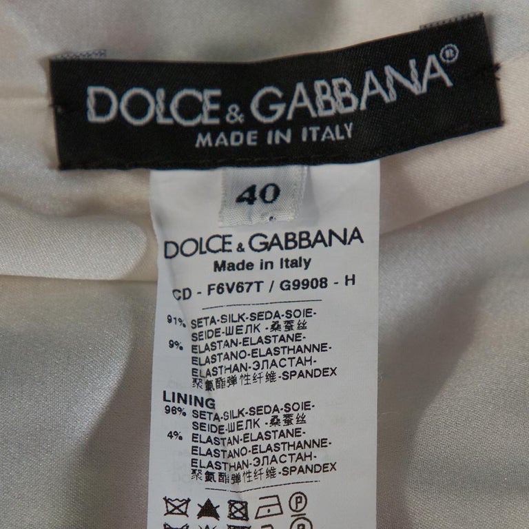 Dolce and Gabbana Multicolor Floral Lemon Print Silk Satin Sheath Dress ...