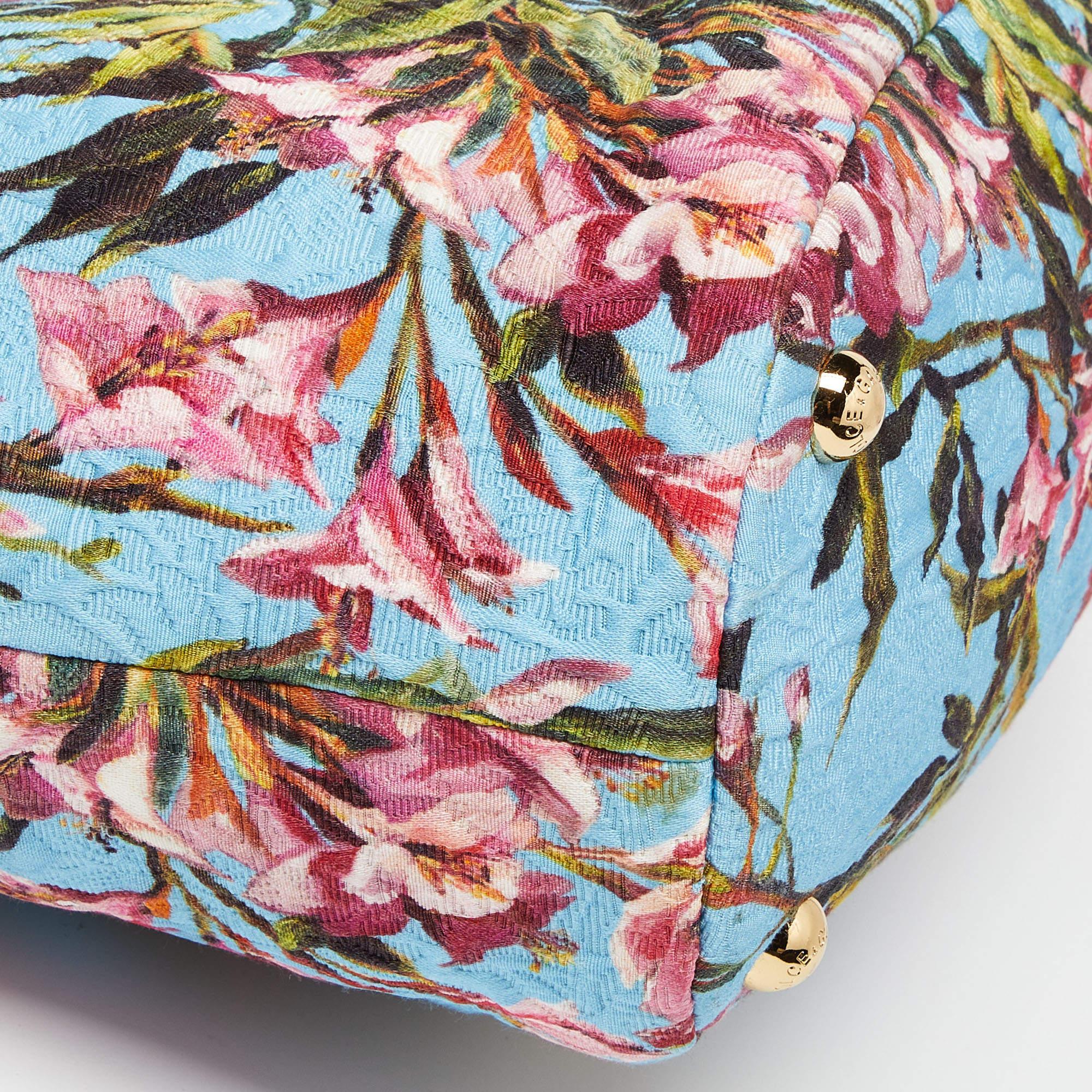 Dolce & Gabbana Multicolor Floral Print Canvas Kisslock Frame Bag 2