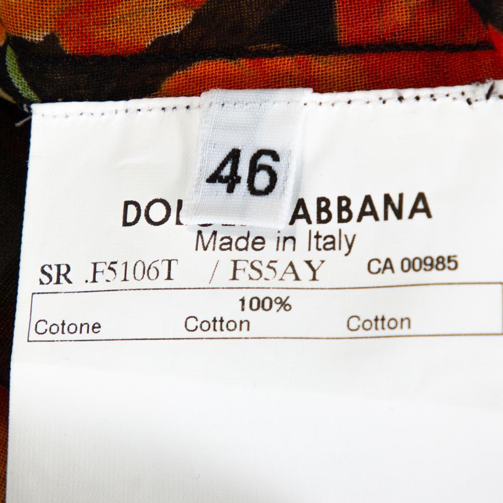 Women's Dolce & Gabbana Multicolor Floral Print Cotton Shirt L