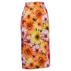 Dolce & Gabbana Multicolor Floral Print Crepe Pencil Skirt S