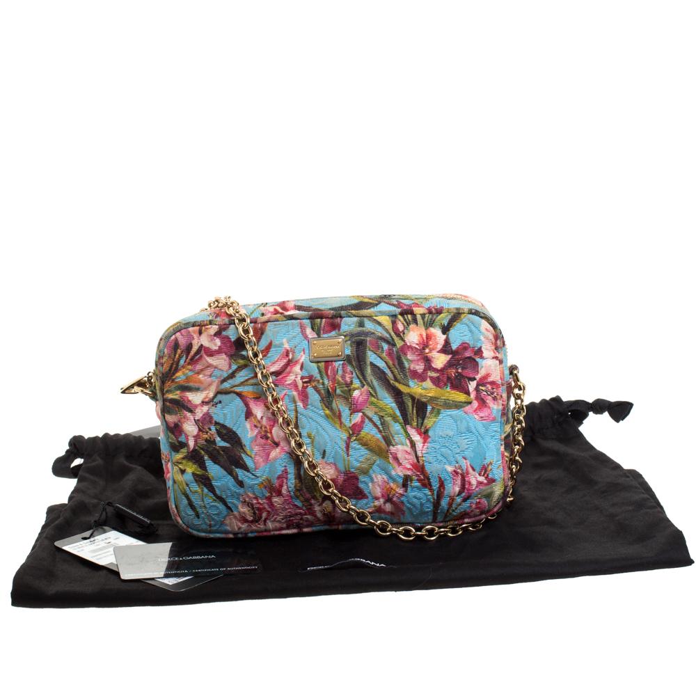 Dolce & Gabbana Multicolor Floral Print Fabric Miss Glam Chain Shoulder Bag 5