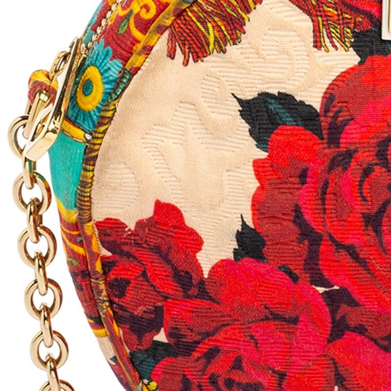 Dolce & Gabbana Multicolor Floral Print Fabric Miss Glam Round Shoulder Bag 5