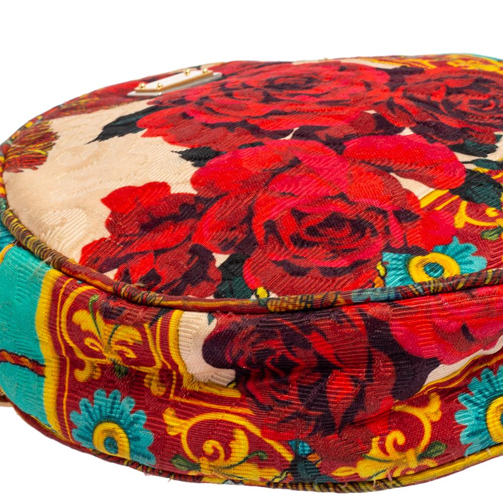 Dolce & Gabbana Multicolor Floral Print Fabric Miss Glam Round Shoulder Bag 2