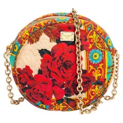 Dolce & Gabbana Multicolor Floral Print Fabric Miss Glam Round Shoulder Bag