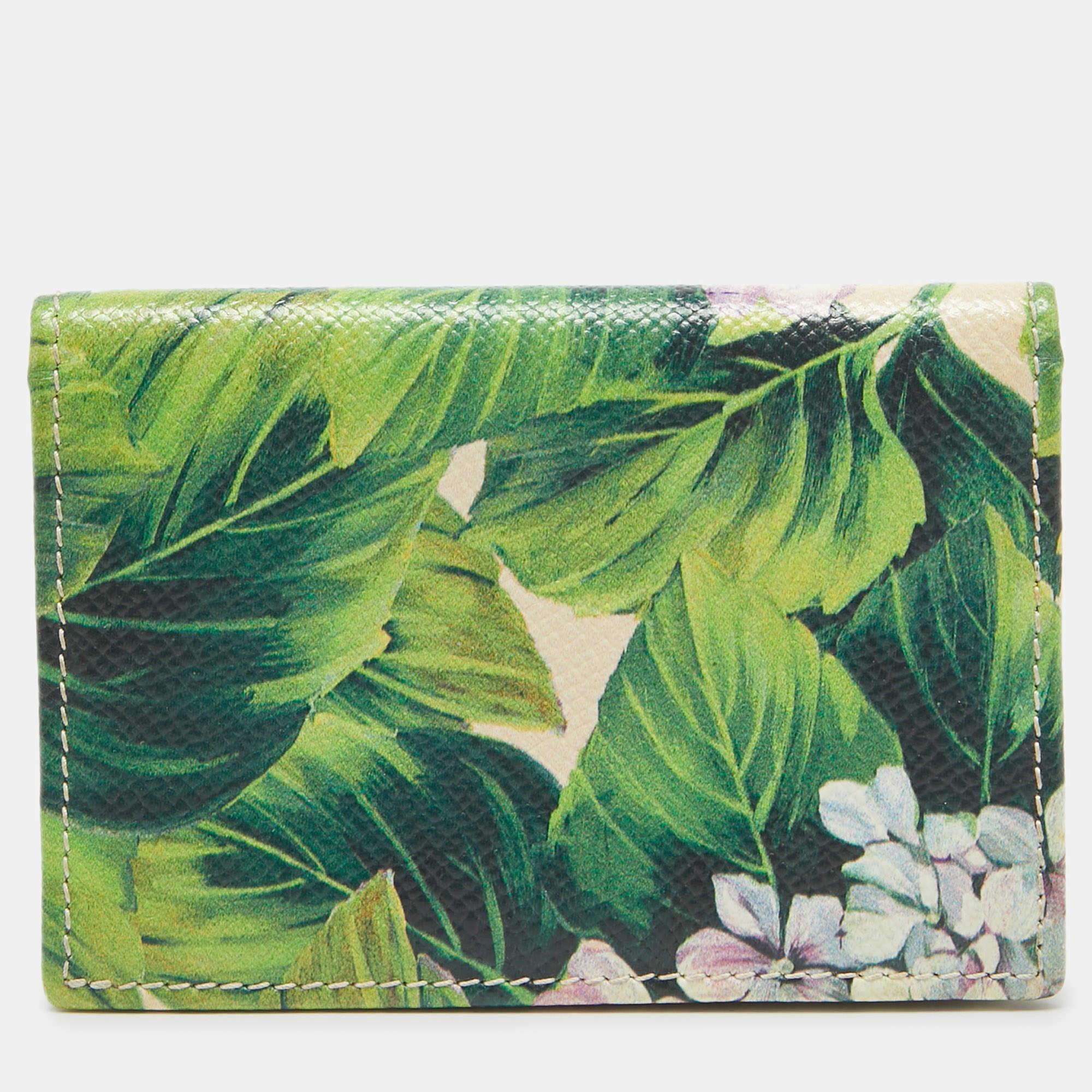De las mujeres Tarjetero de piel con estampado floral multicolor Dolce & Gabbana