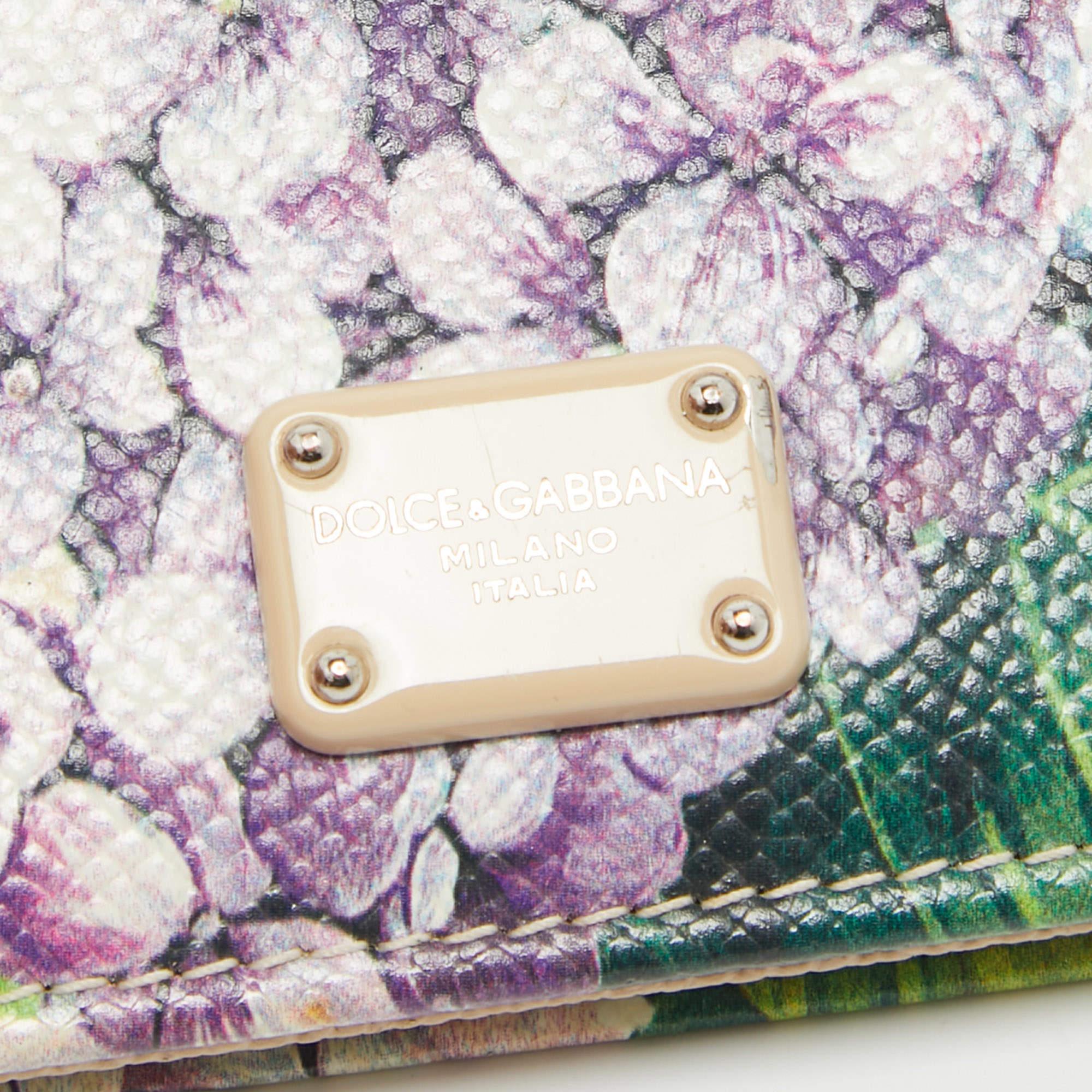 Tarjetero de piel con estampado floral multicolor Dolce & Gabbana 1