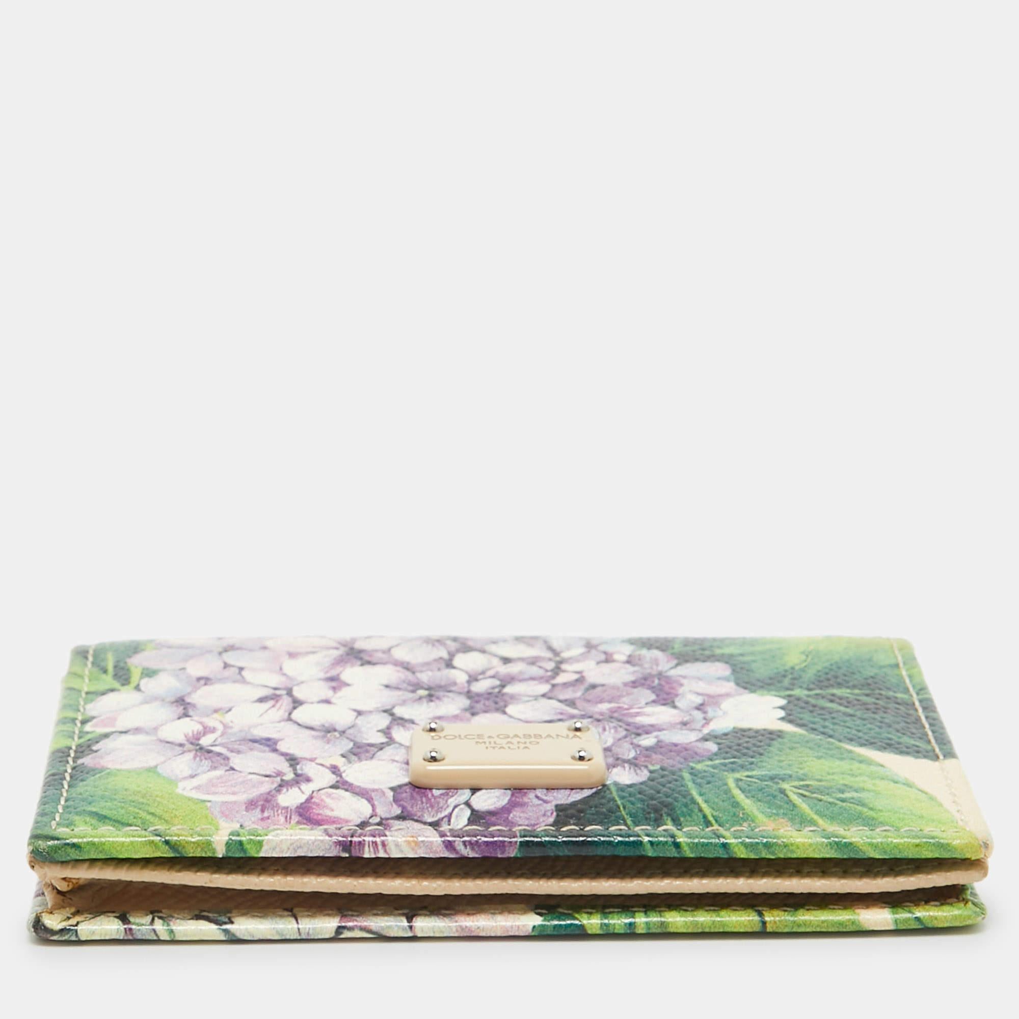 Tarjetero de piel con estampado floral multicolor Dolce & Gabbana 2