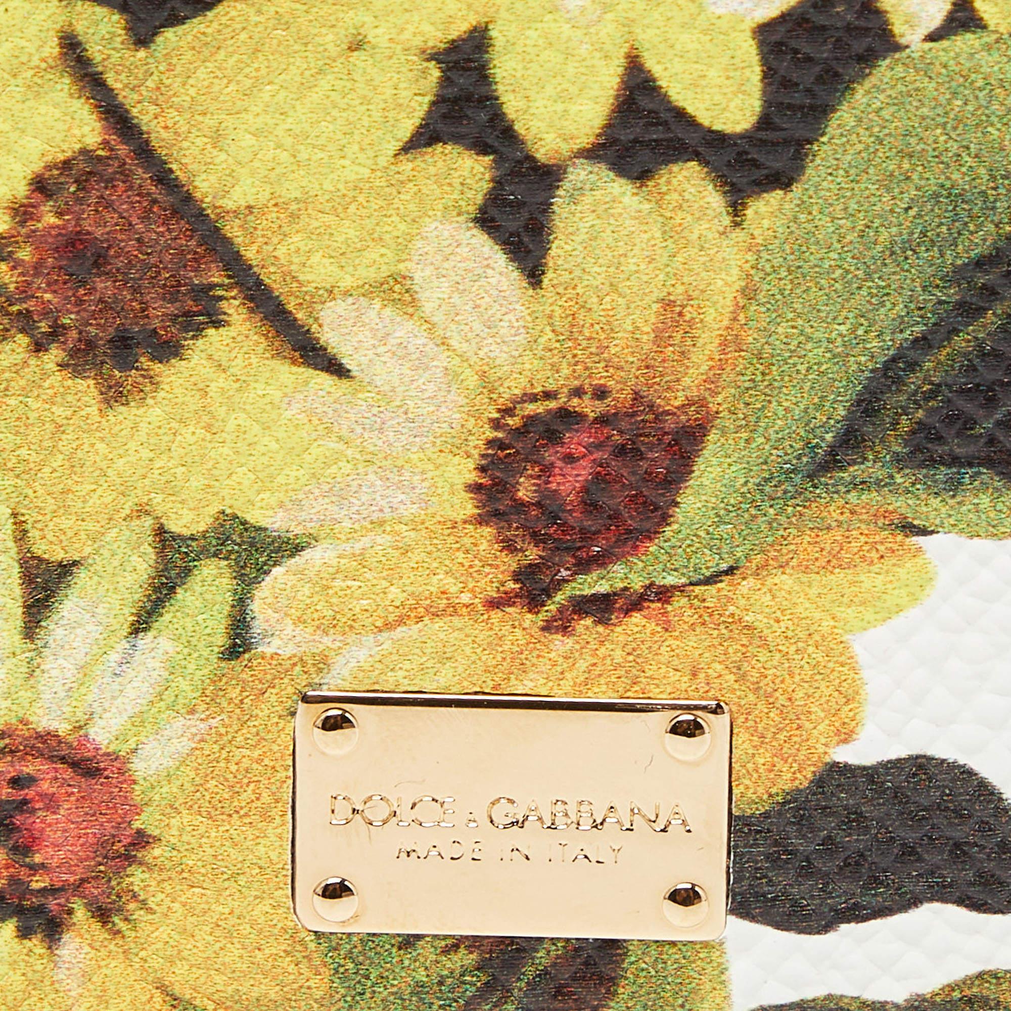 Dolce & Gabbana iPhone 6 Etui aus Leder mit mehrfarbigem Blumendruck und Leder im Angebot 1