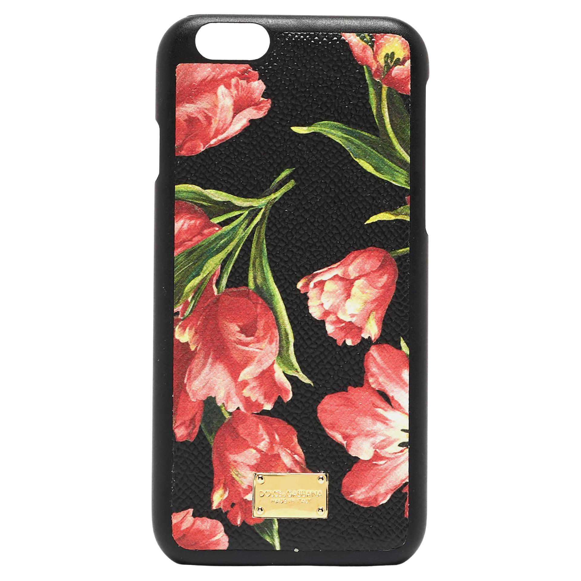 Dolce & Gabbana Multicolor Floral Print Leather iPhone 6 Case For Sale