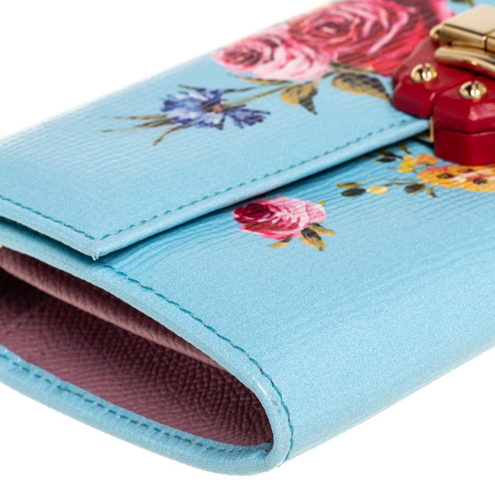 Dolce & Gabbana Multicolor Floral Print Leather Lucia Continental Wallet 3