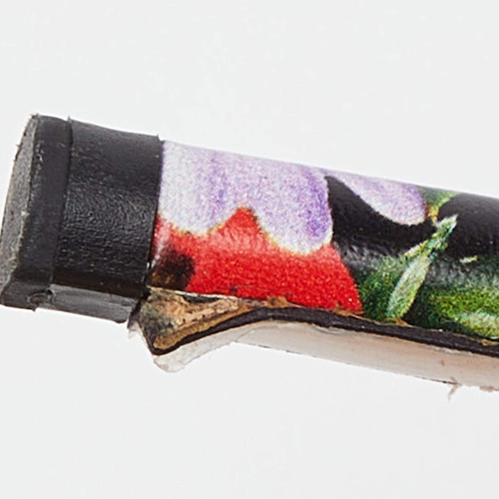 Dolce & Gabbana Multicolor Floral Print Leather Pointed Toe Pumps Size 36.5 For Sale 3