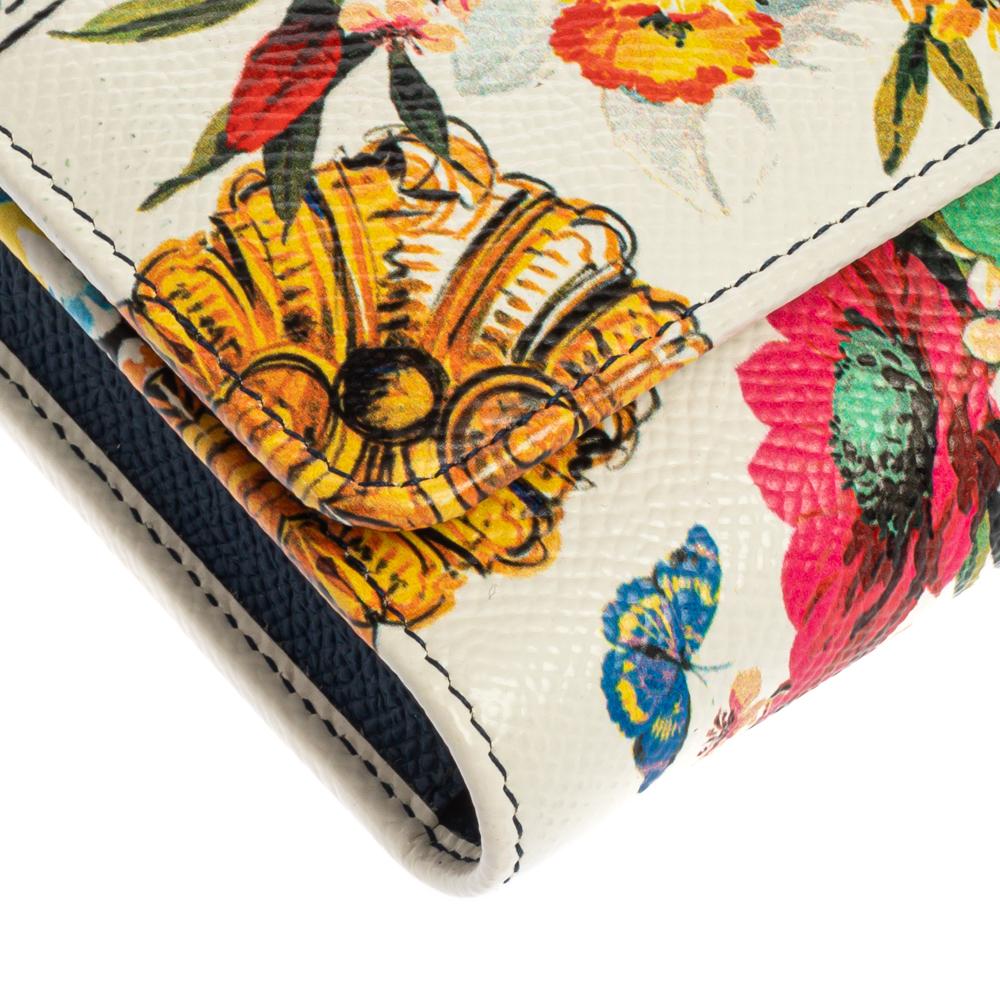 Dolce & Gabbana Multicolor Floral Print Leather Sicily Smartphone Von Bag 4