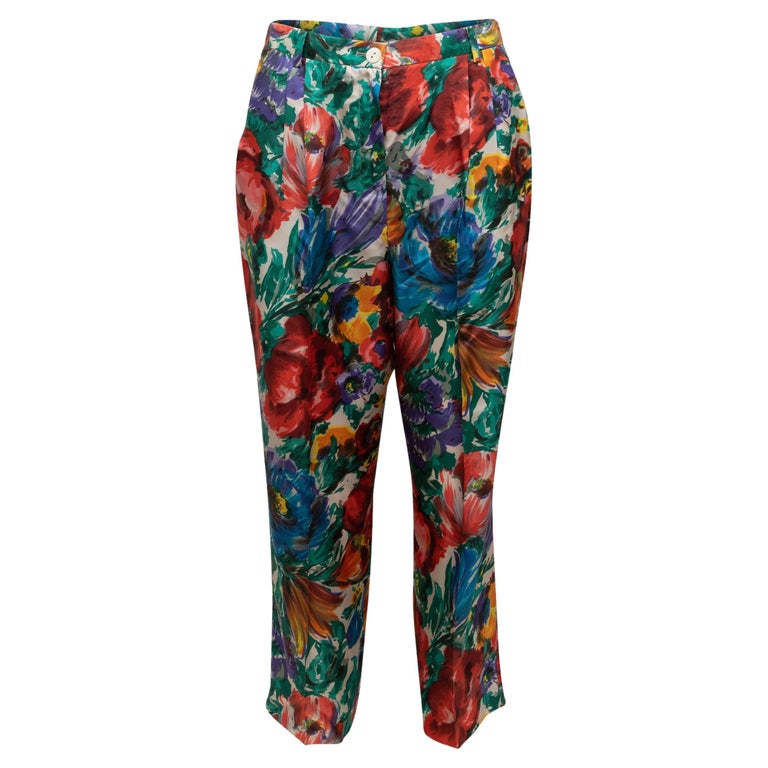 Dolce & Gabbana Black Horseshoe Print Silk Pants