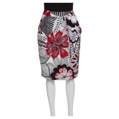 Dolce & Gabbana Multicolor Floral Printed Cotton High Waist Skirt S