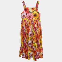 Dolce & Gabbana Multicolor Floral Printed Cotton Poplin Dress (11-12 Yrs)