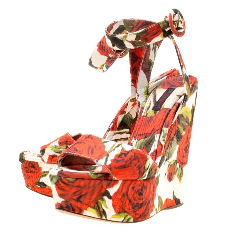 floral platform sandal