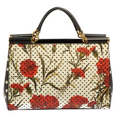 Dolce & Gabbana Multicolor Floral Printed Leather Miss Sicily Tote