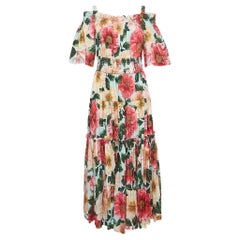 Dolce 
Gabbana Multicolor Floral Printed Off Shoulder Maxi Dress XL