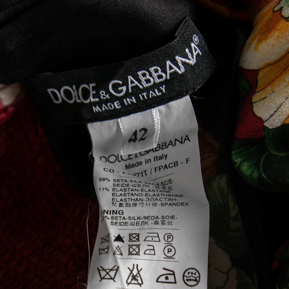 Women's Dolce & Gabbana Multicolor Floral Printed Silk Sleeveless Mini Dress M For Sale