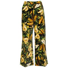 Dolce & Gabbana Multicolor Floral Printed Velvet Cropped pants L
