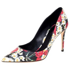 Dolce & Gabbana Multicolor Floral Saffiano Printed Leather Pumps Size 41