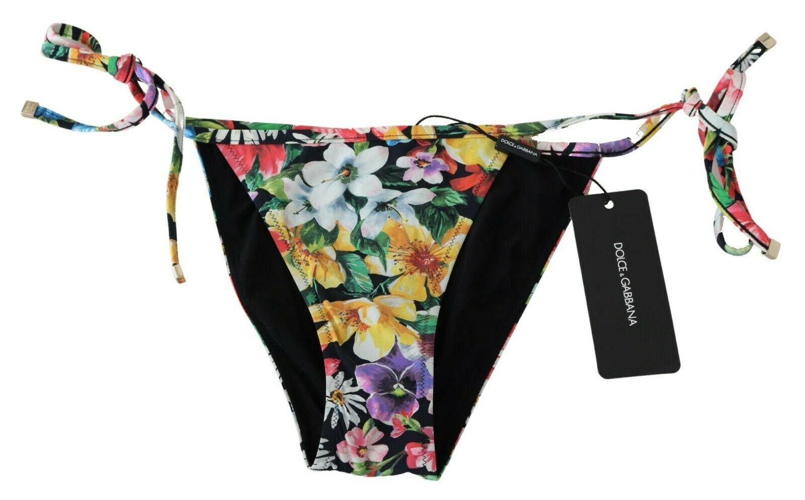 Women's Dolce & Gabbana Multicolor Floral Two-Piece Swimsuit Swimwear Bikini Beachwear 