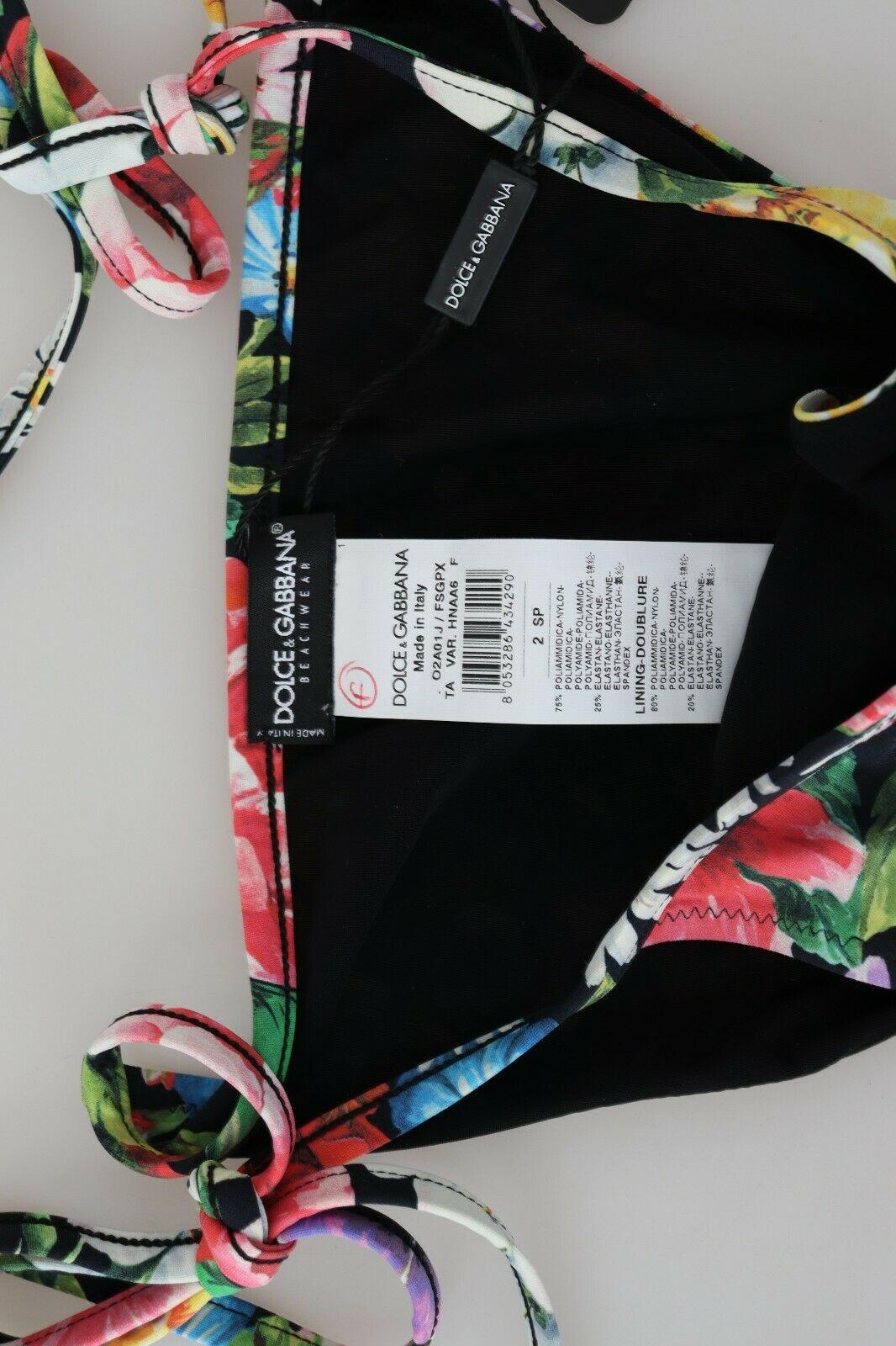 Dolce & Gabbana Multicolor Floral Two-Piece Swimsuit Swimwear Bikini Beachwear  1