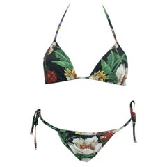 Dolce & Gabbana Multicolor Floral Two-piece Swimsuit Swimwear Bikini Beachwear 