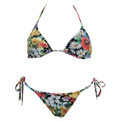 Dolce & Gabbana Multicolor Floral Two-Piece Swimsuit Swimwear Bikini Beachwear 