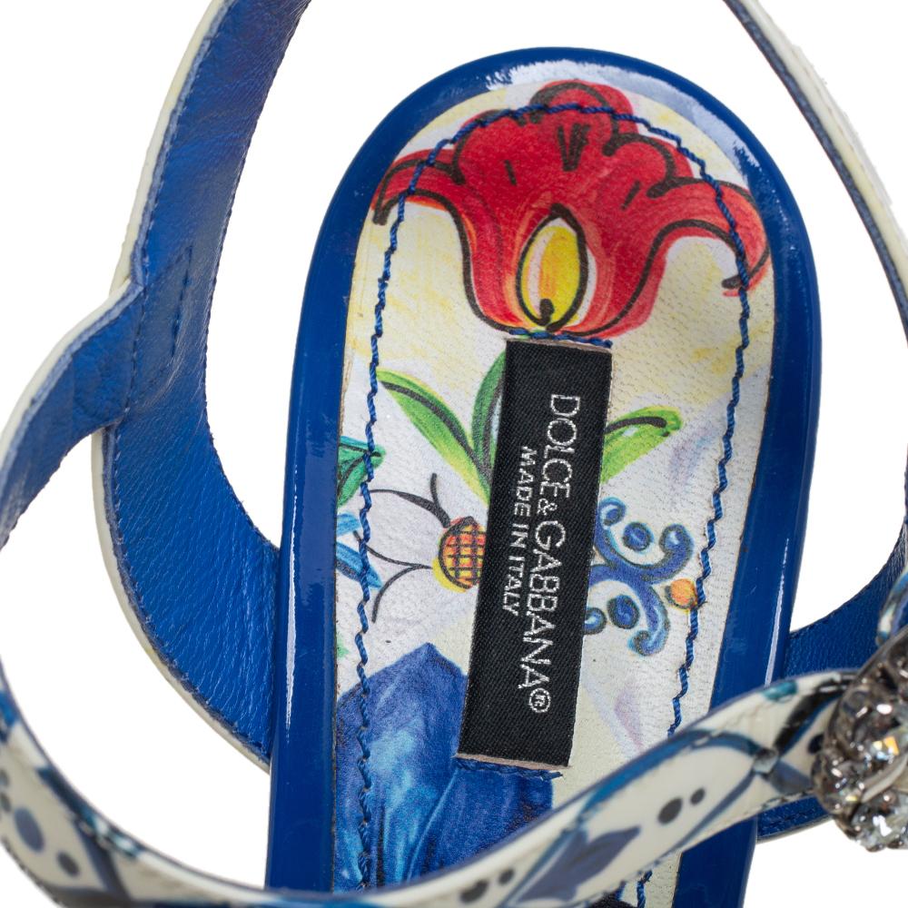 Dolce & Gabbana zeppa floreale multicolore  Sandali con cinturino alla caviglia misura 39 1