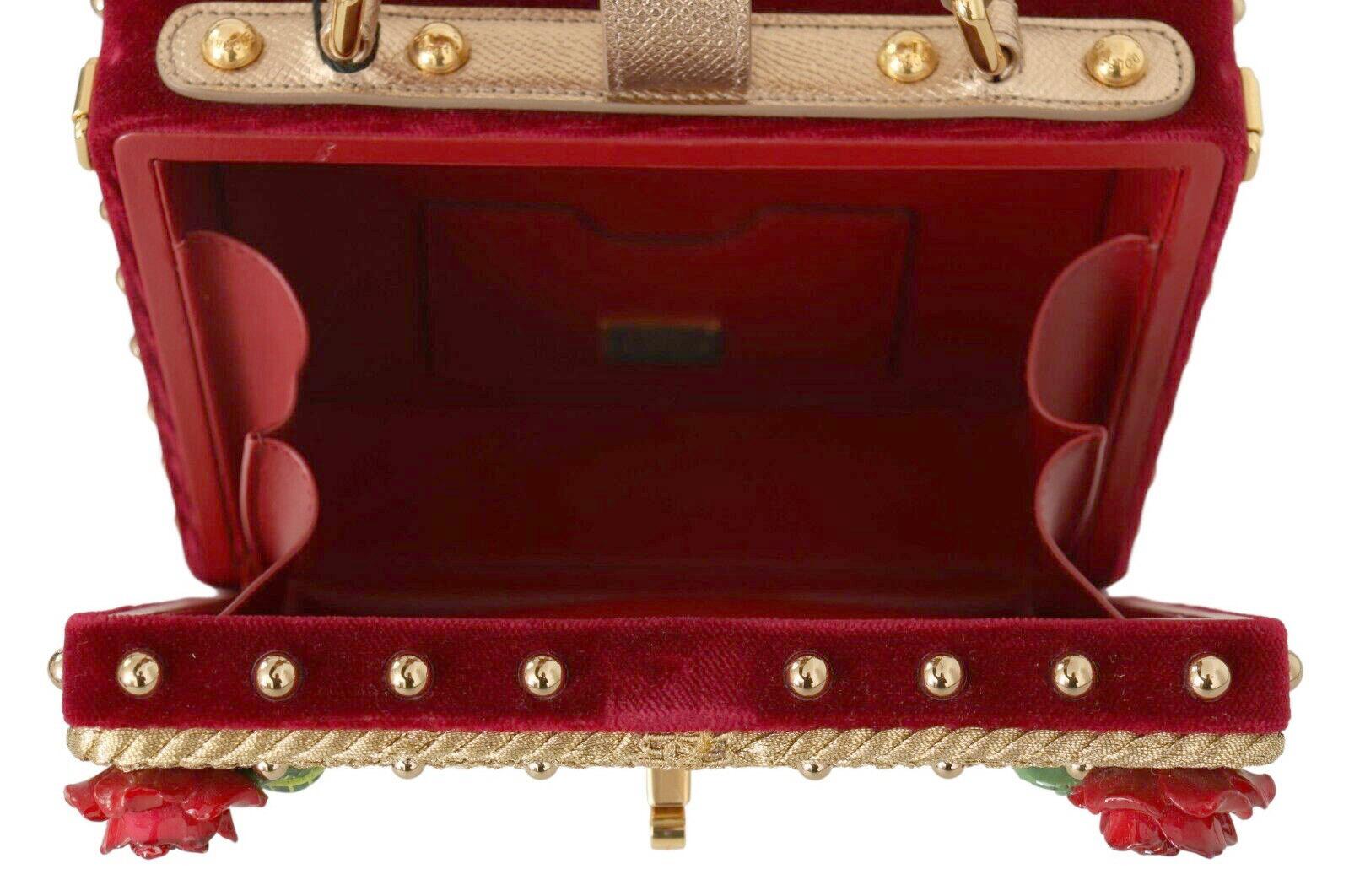 Dolce & Gabbana Multicolor Gold Angel Rose DG Box Handbag Shoulder Bag Da Sera For Sale 3