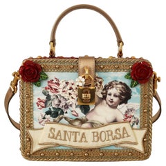 Dolce & Gabbana Multicolor Gold Angel Rose DG Box Handbag Shoulder Bag Da Sera
