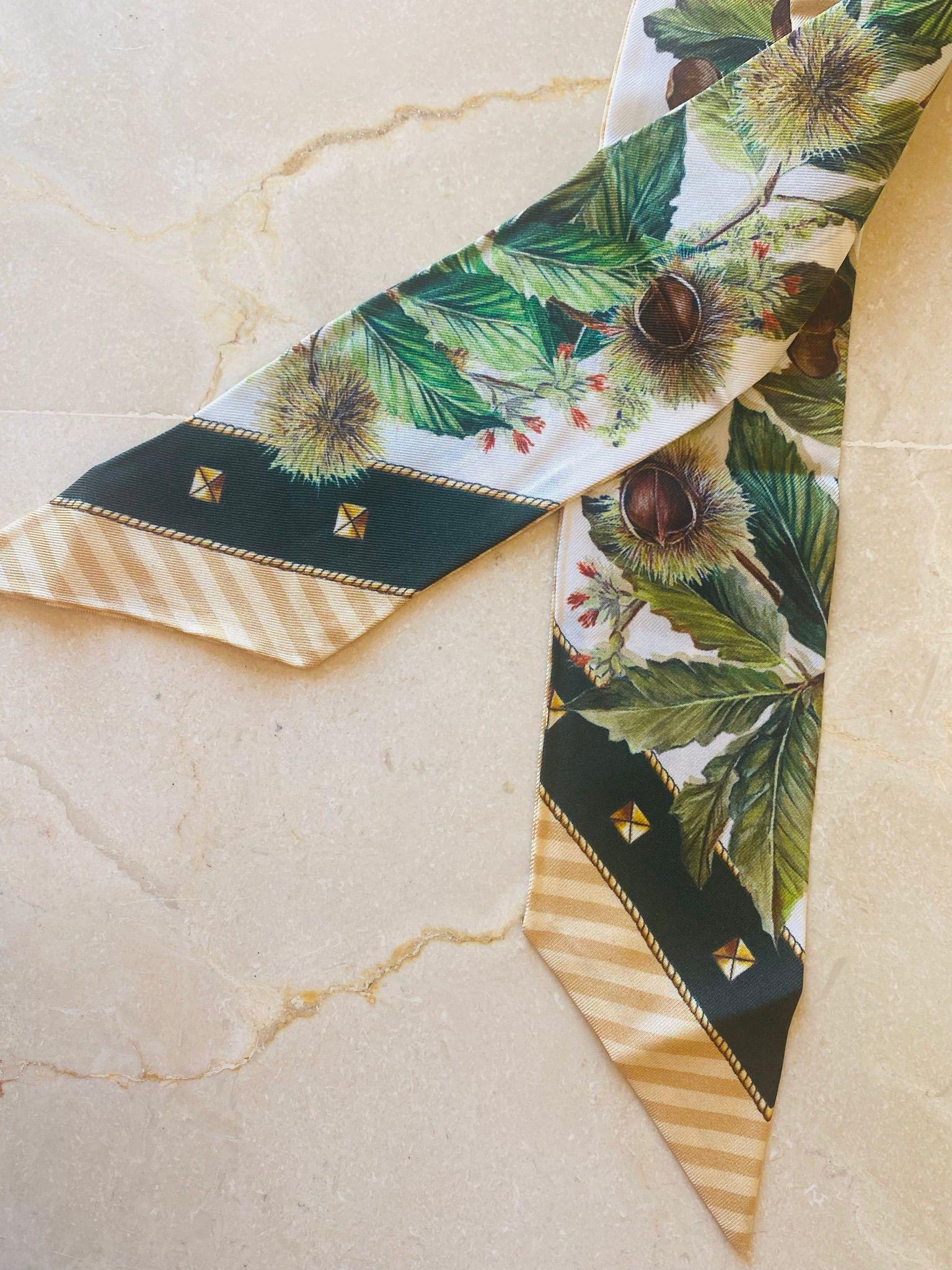 Dolce & Gabbana Multicolor Green Black Silk Mini Scarf Headscarf Tie Striped In New Condition For Sale In WELWYN, GB