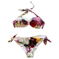 Dolce & Gabbana Multicolor Hydrangea Floral Bikini Swimsuit Swimwear Beachwear 