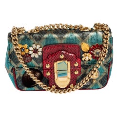 Dolce & Gabbana Multicolor Jacquard Mini Lucia Shoulder Bag