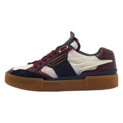 Dolce 
Gabbana Multicolor Leather and Nylon Lace Up Sneakers Size 40.5